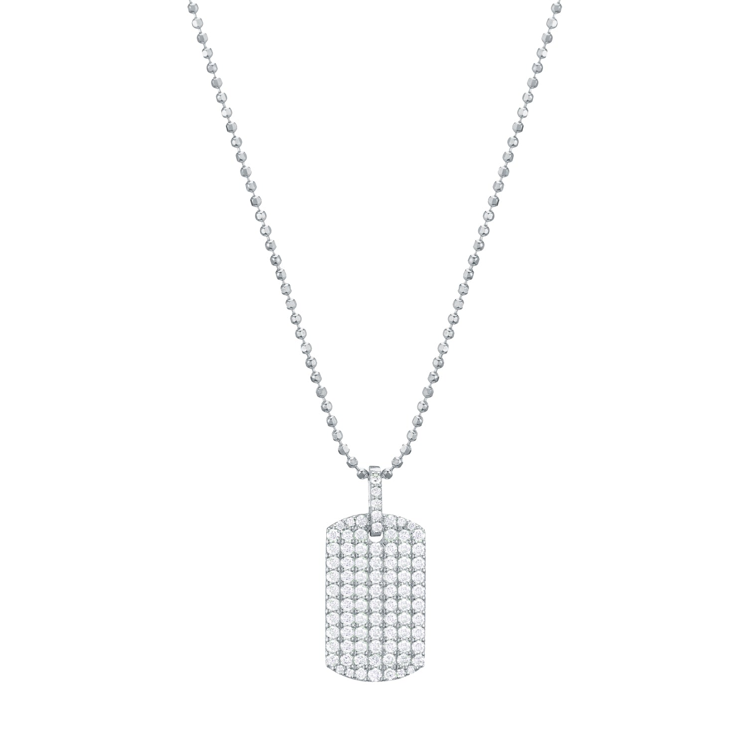 White gold dog tags with diamonds Clearance