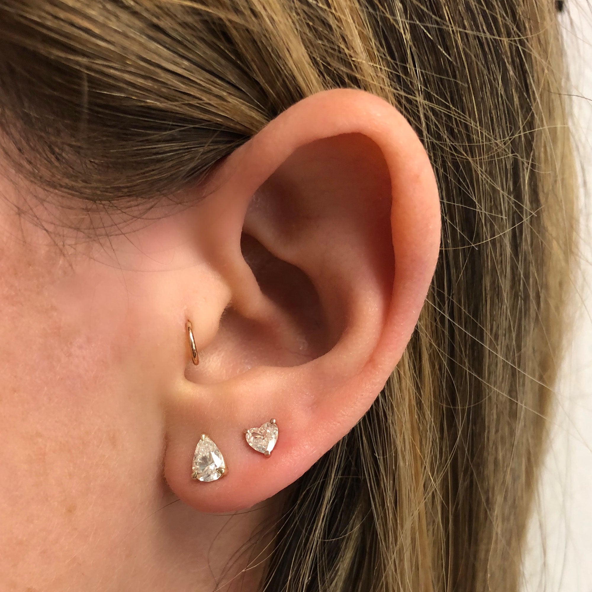 Diamond pear shaped stud earrings Clearance