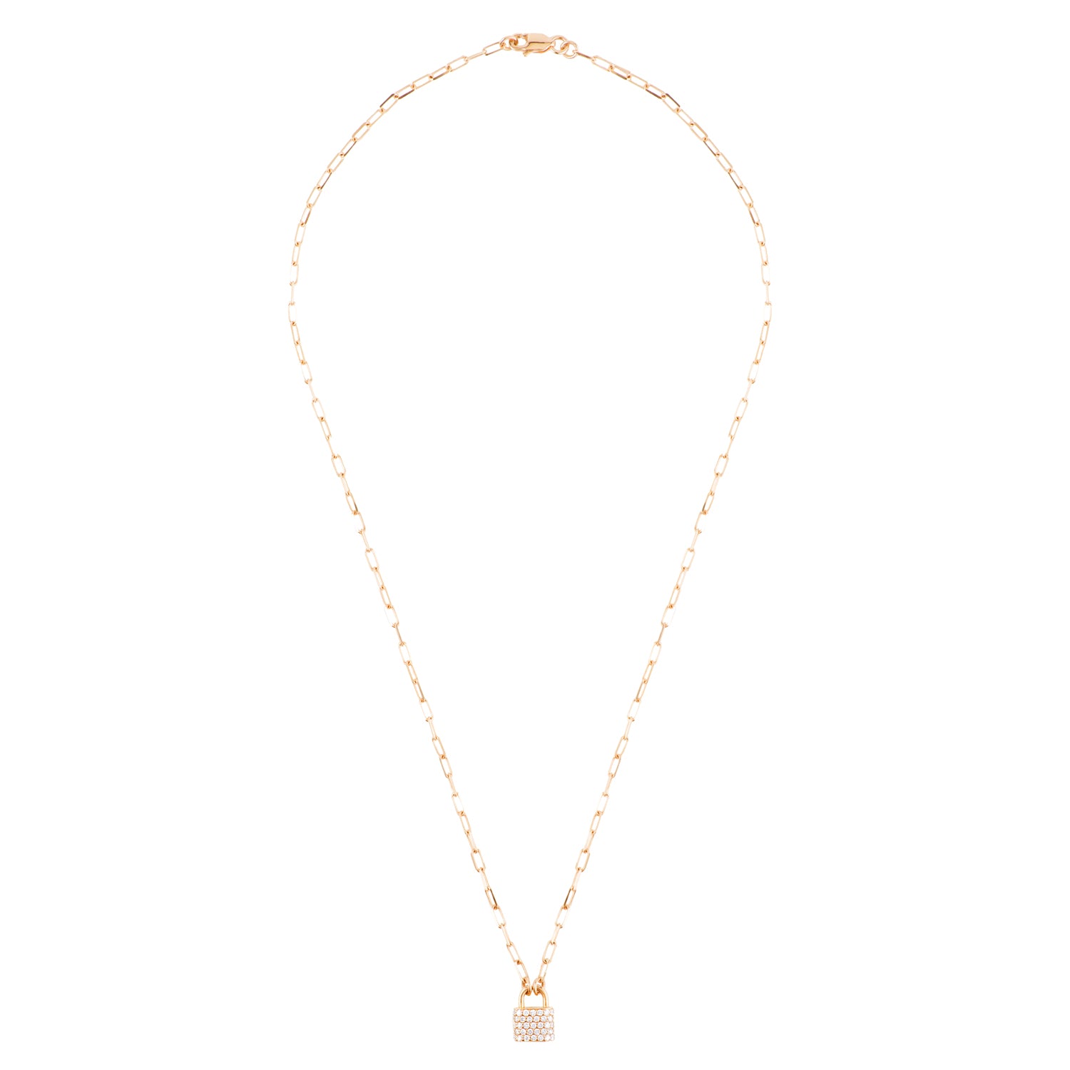 Diamond Lock & Key Necklace, 14k Gold - Society Telluride