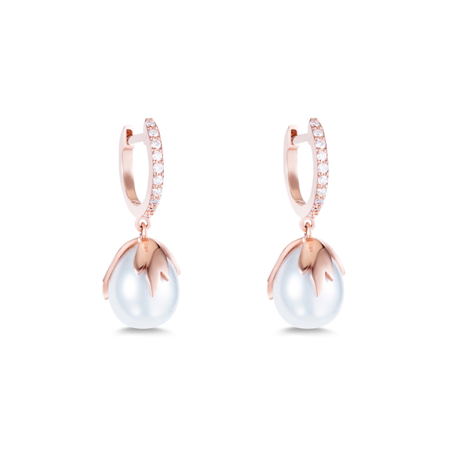 Pearl-Leaf-Huggies-Earrings-Rose-Gold-1