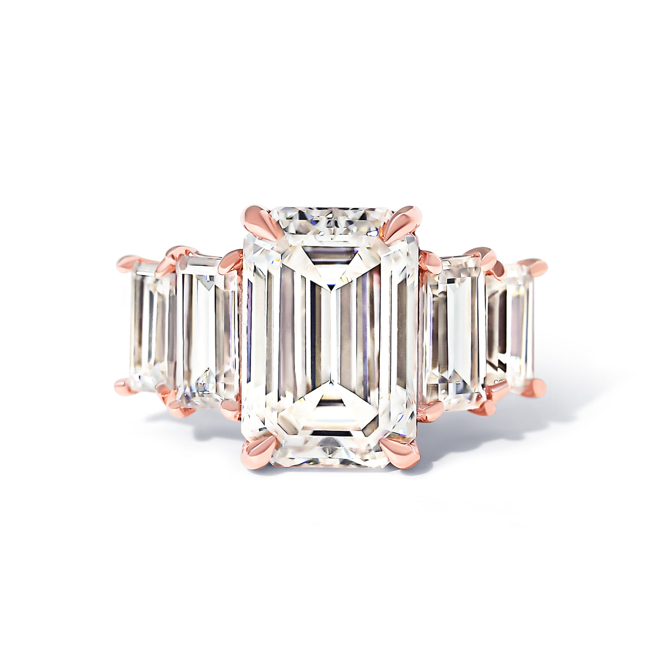 Bespoke 5 Stone Emerald Engagement Ring
