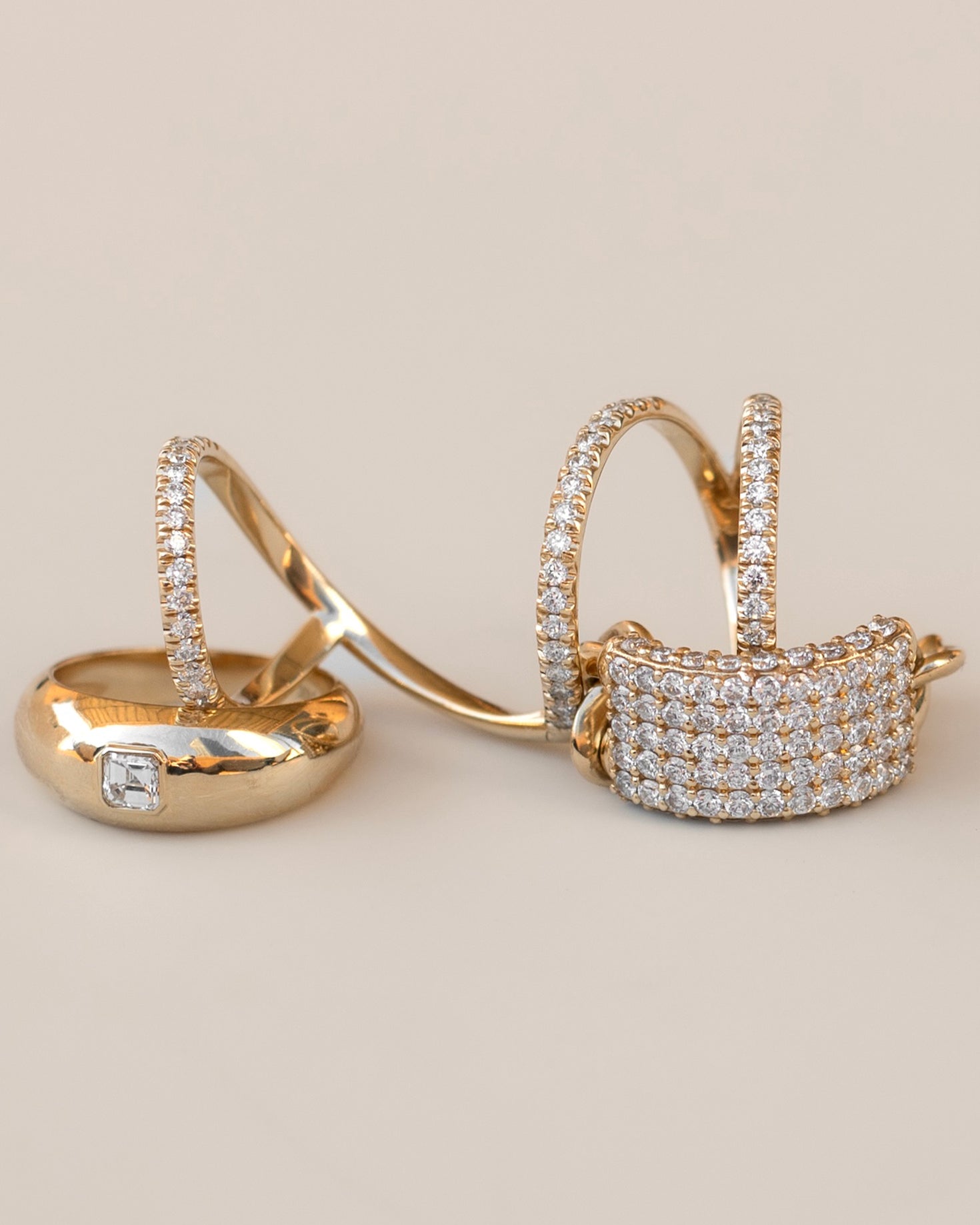Id Studio Rings Shop 14K Rose Gold Diamond ID Link Ring | Carbon & Hyde
