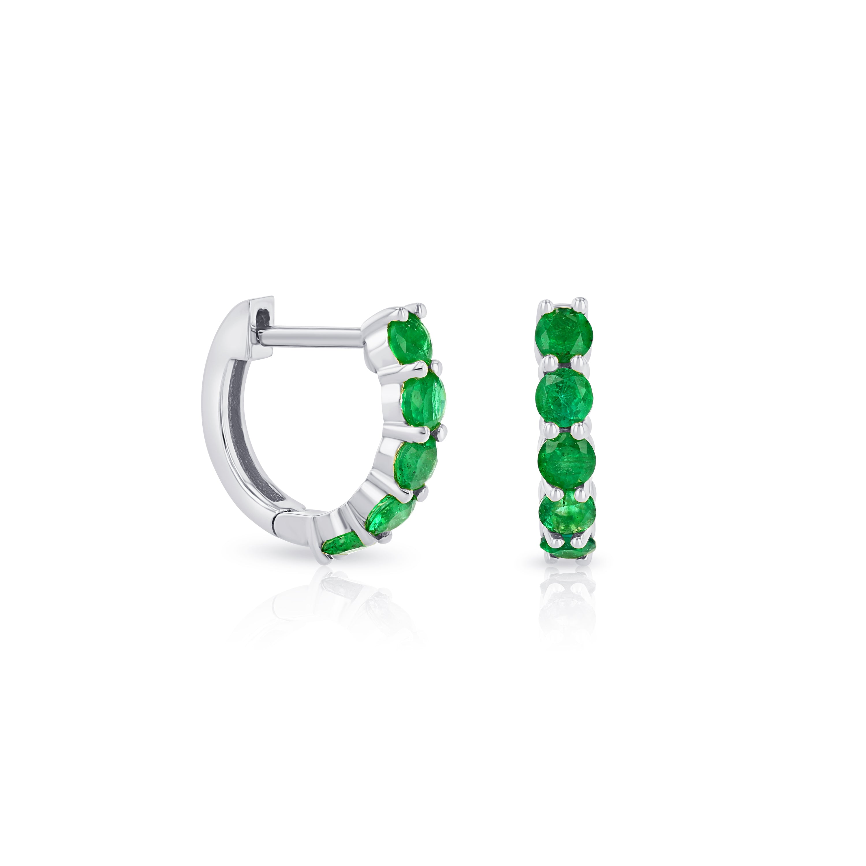 Green Emerald Sparkler Huggies