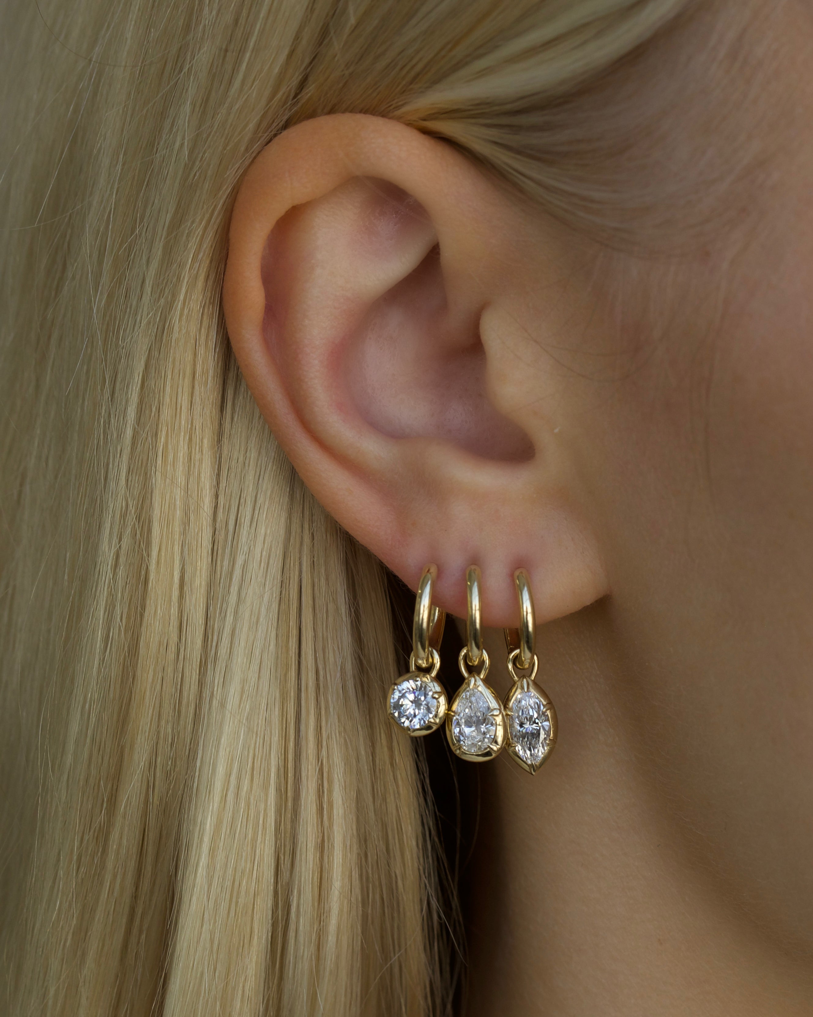 0.50ct Round Rosette Hoop Earrings