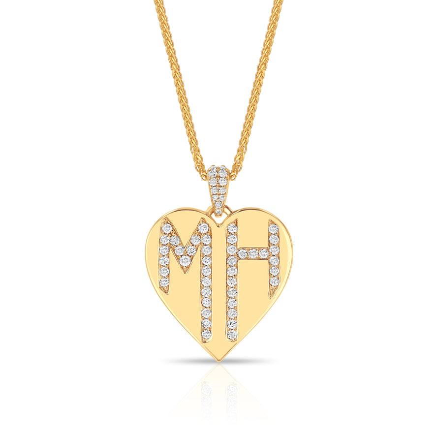 Bespoke Dripping Letters Heart Necklace