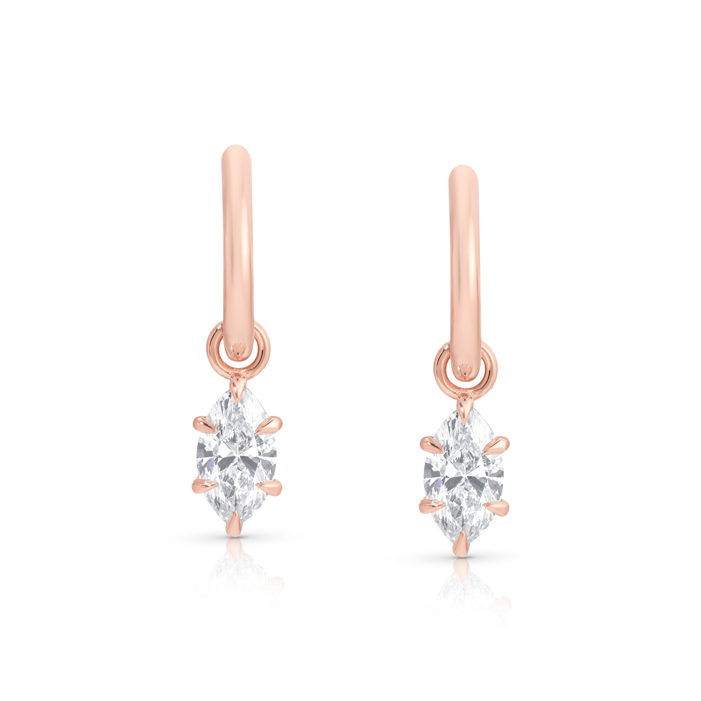 0.50ct Marquise Claw Hoop Earrings