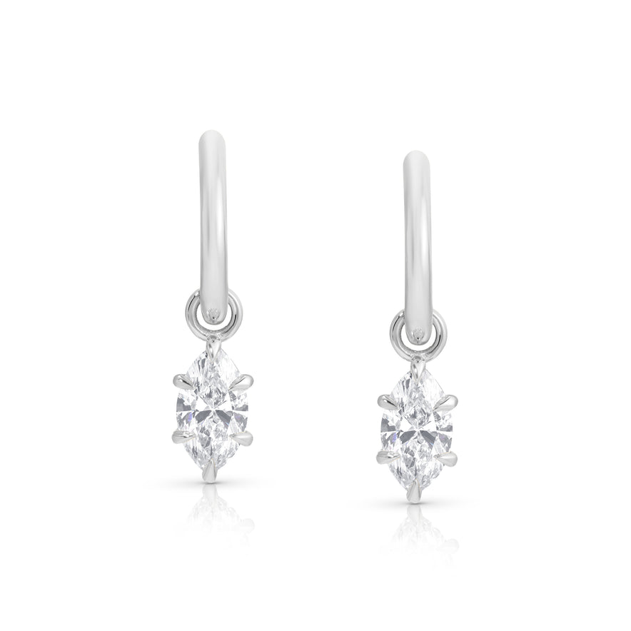 0.50ct Marquise Claw Hoop Earrings