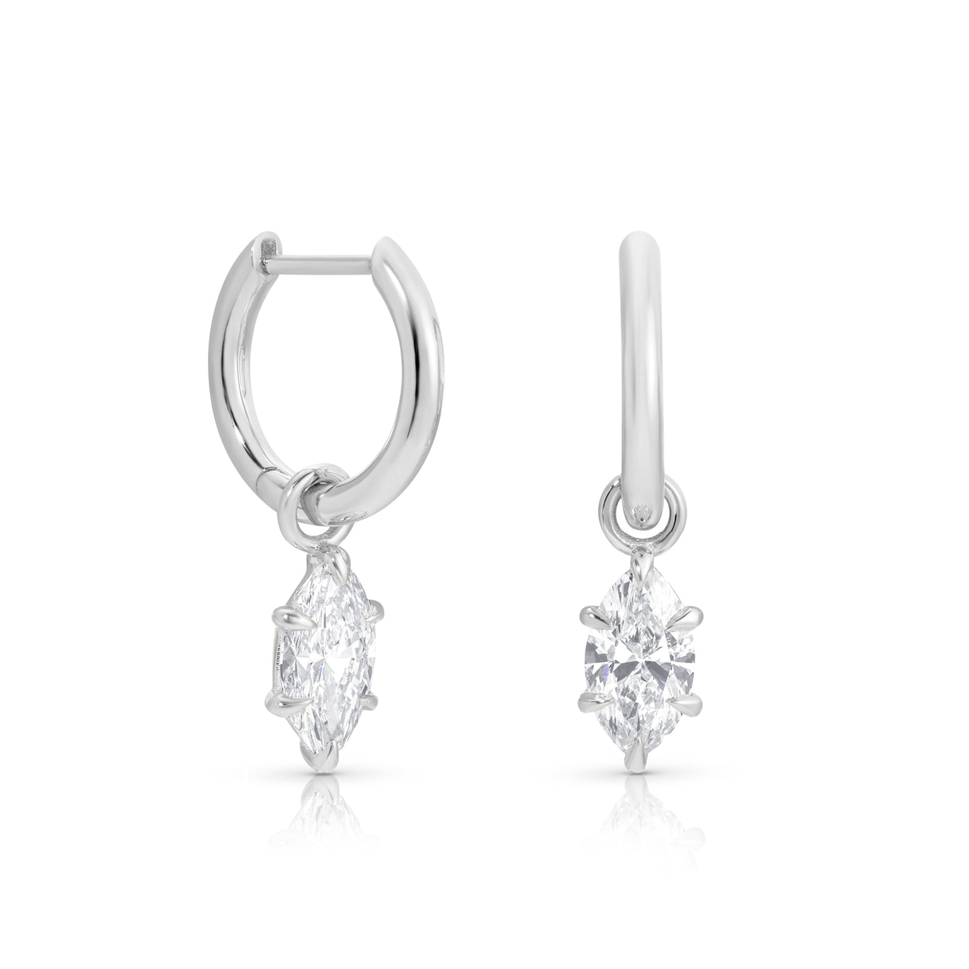 0.50ct Marquise Claw Hoop Earrings