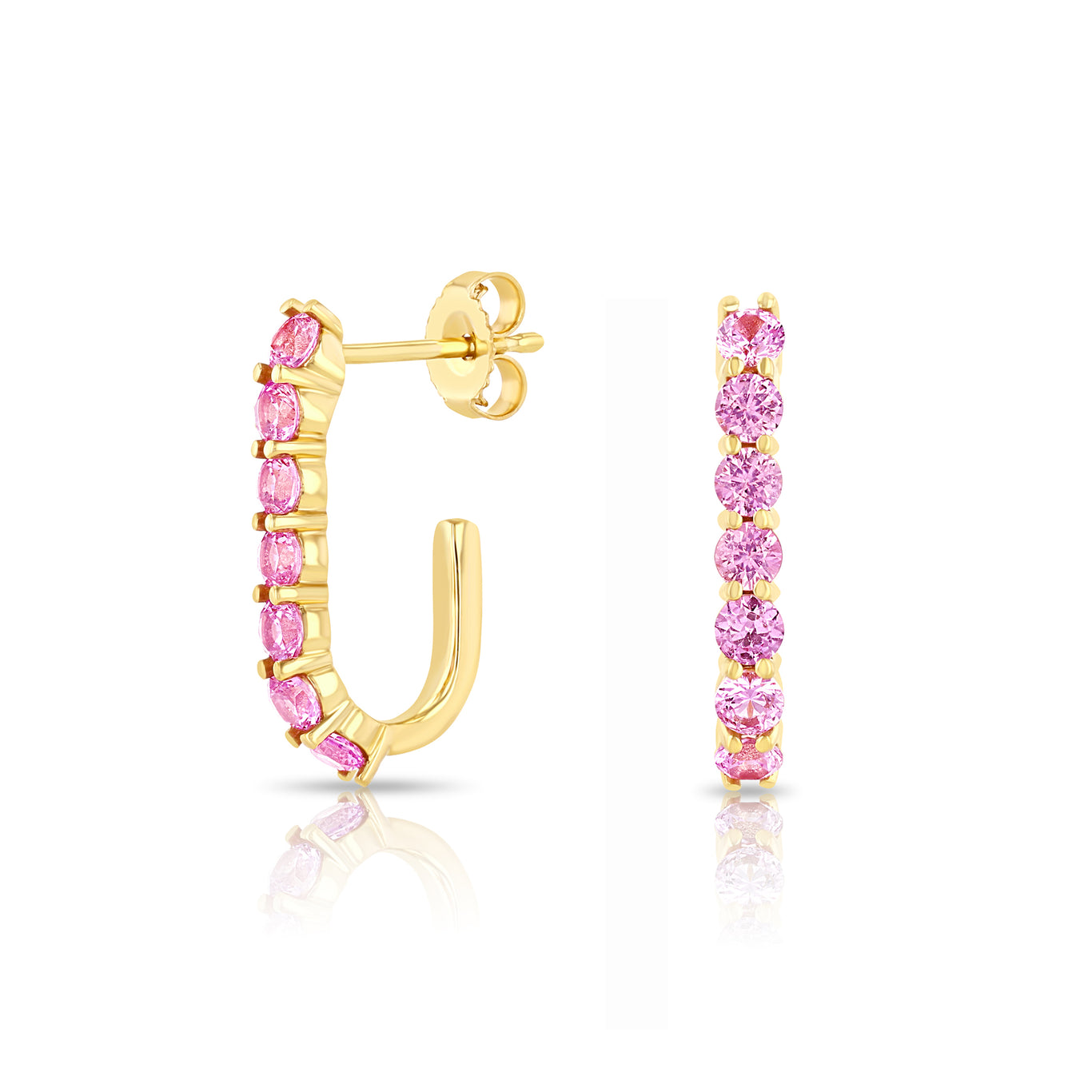 Pink Sapphire Sparkler Pin Earrings