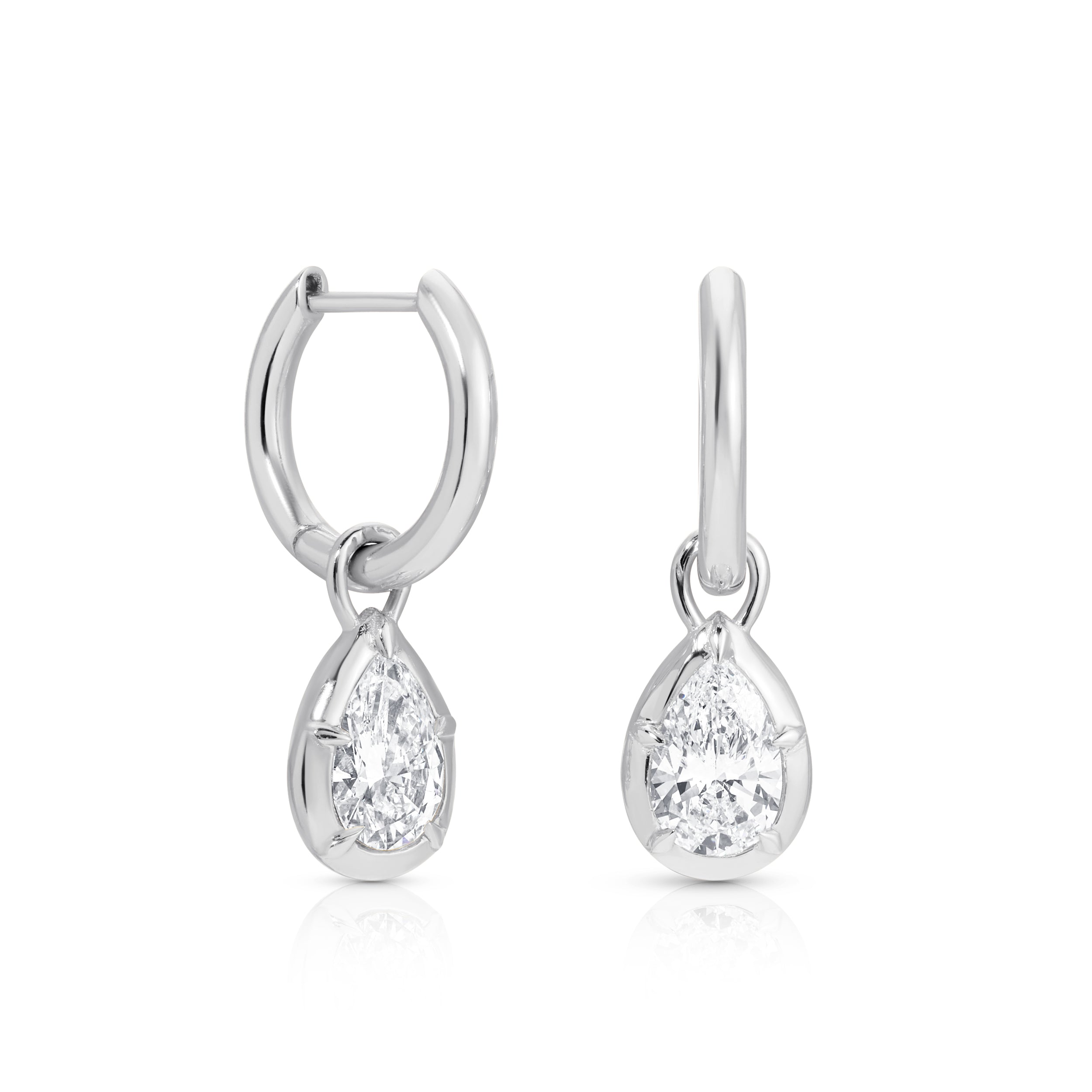 0.50ct Pear Rosette Hoop Earrings