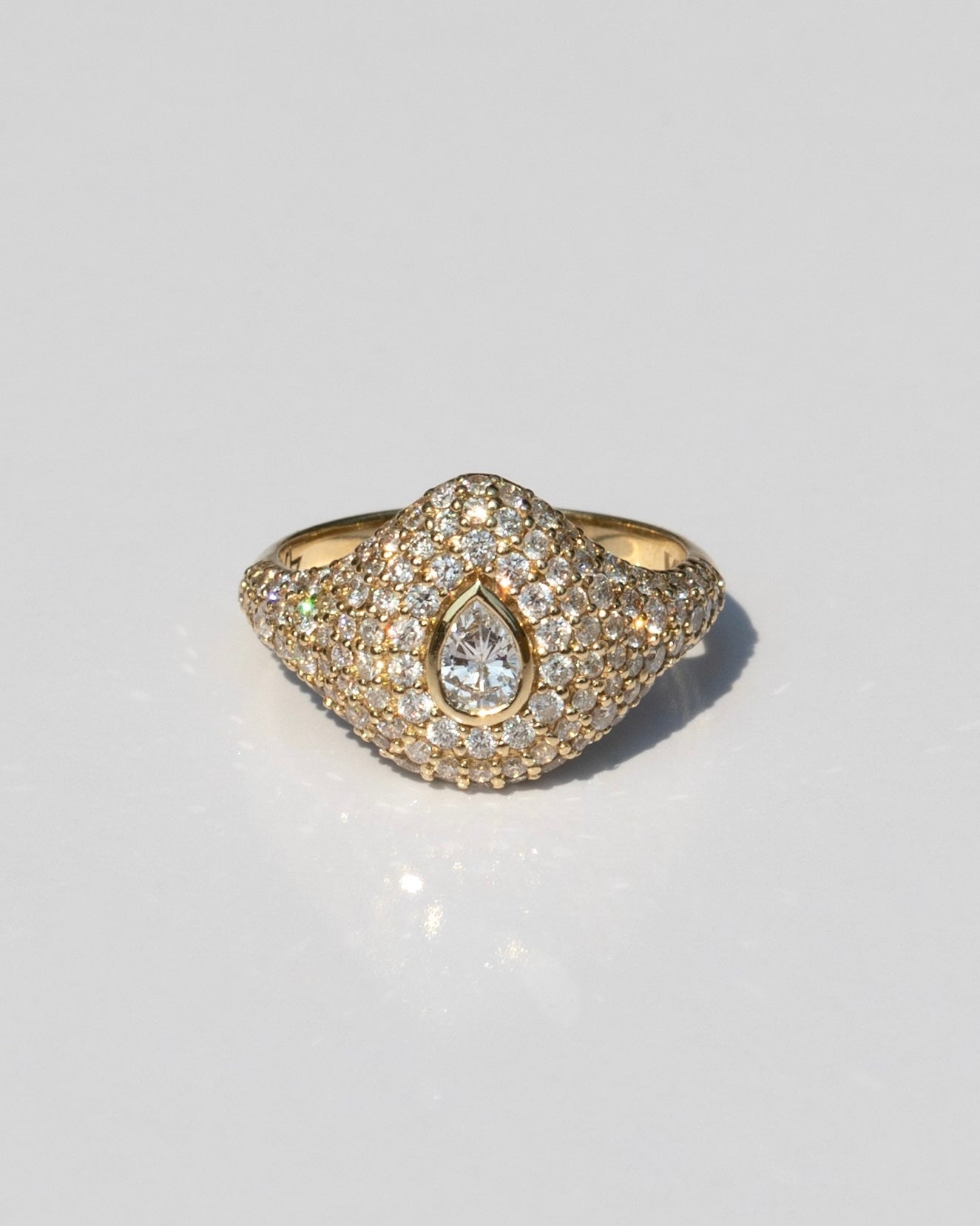 Pear Bling Pinky Ring