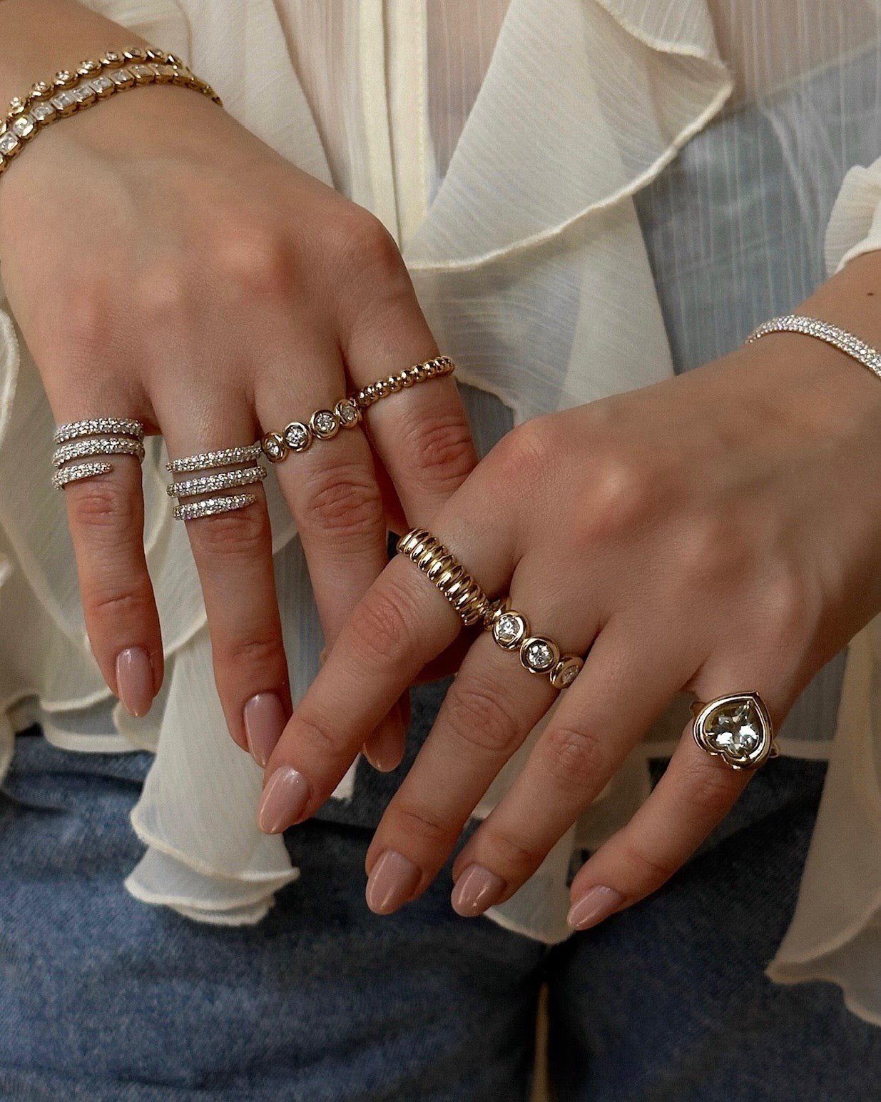 14k yellow gold, 14k white gold, 14k rose gold