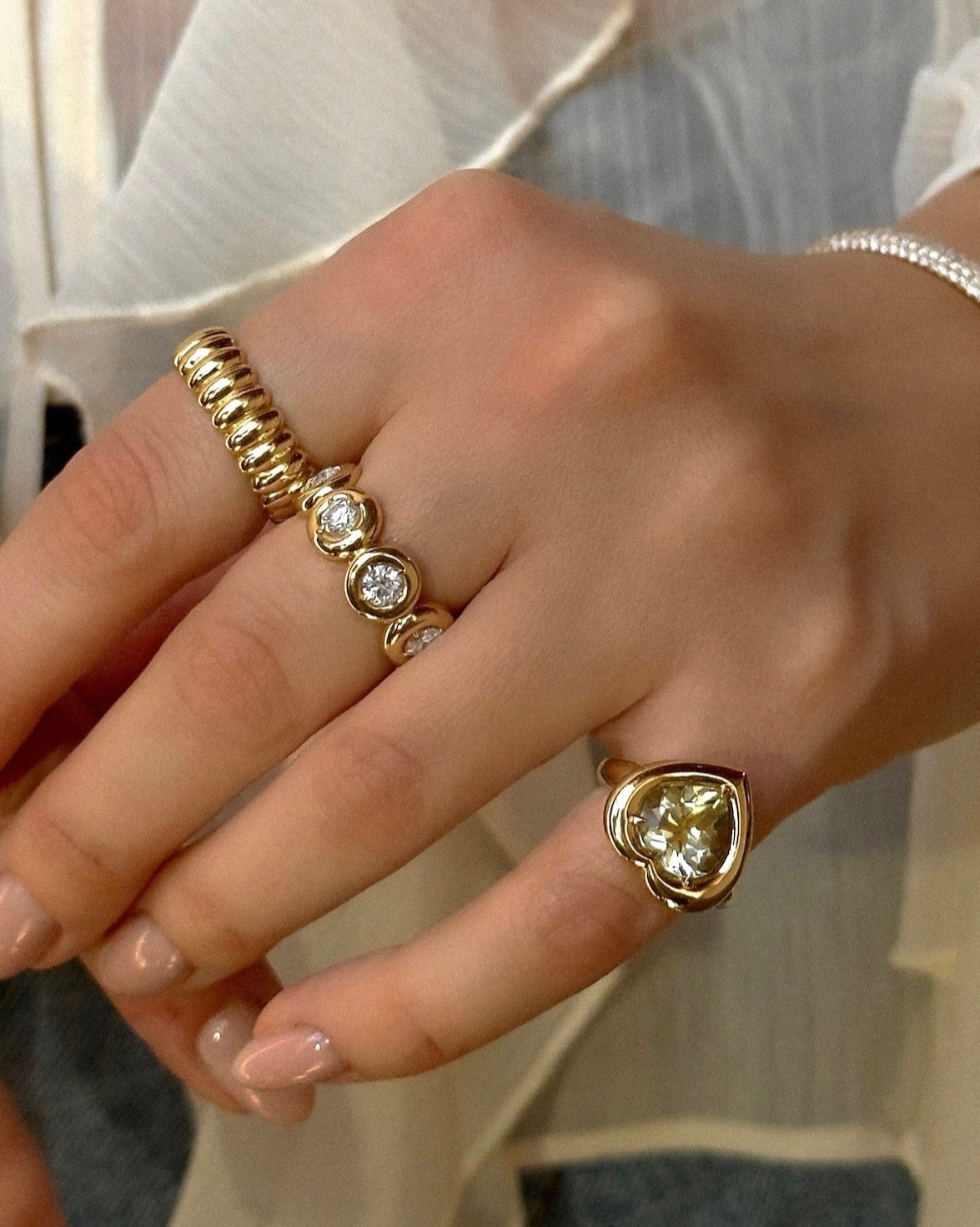 14k yellow gold, 14k white gold, 14k rose gold