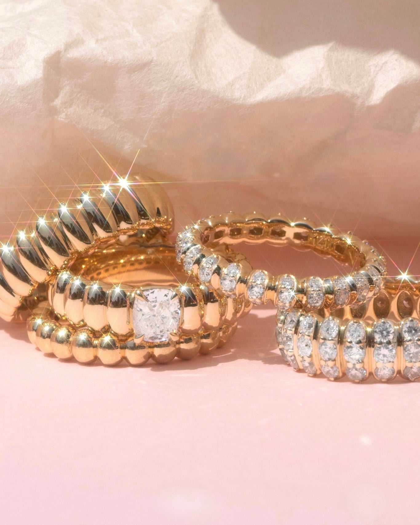 14k yellow gold, 14k rose gold, 14k white gold