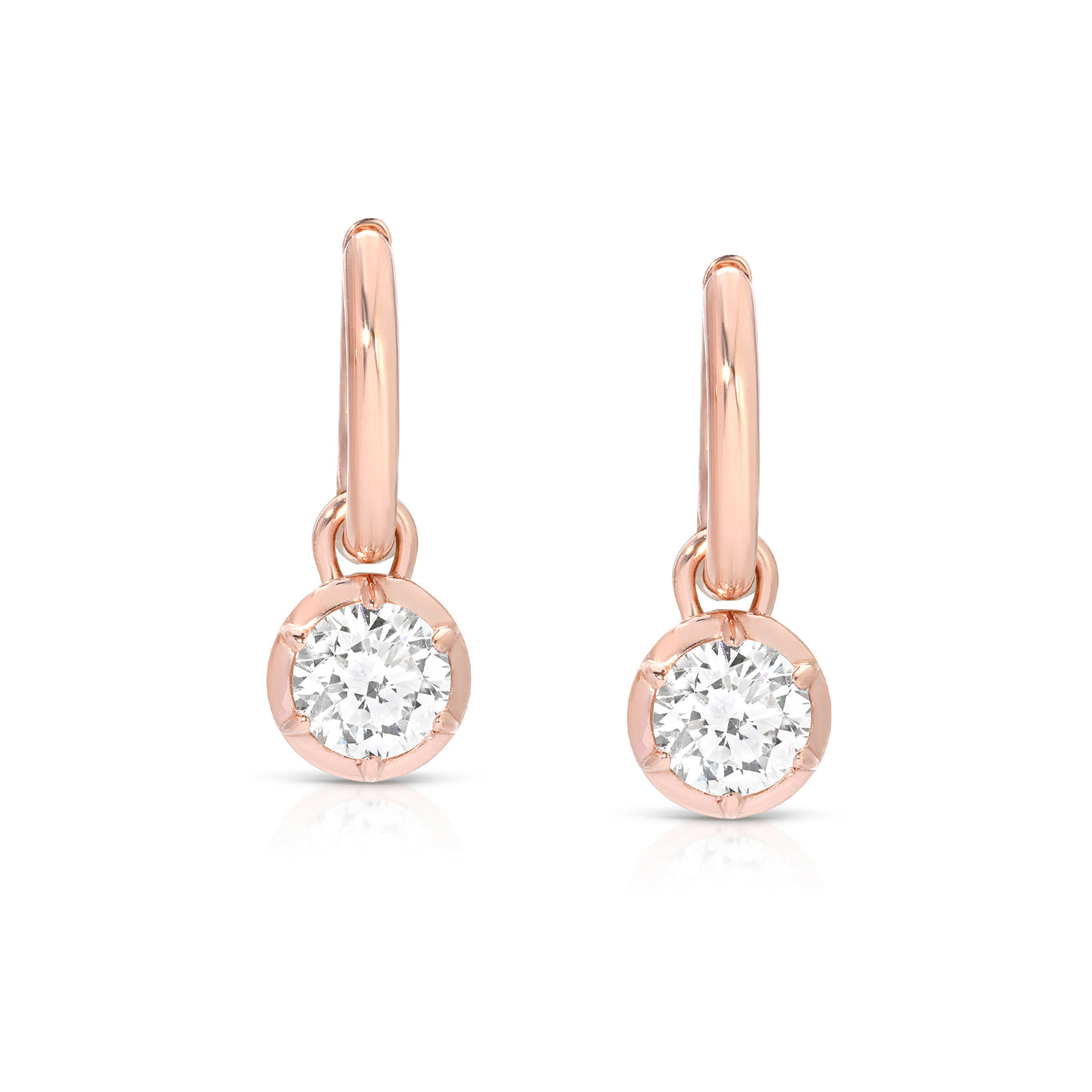 0.50ct Round Rosette Hoop Earrings