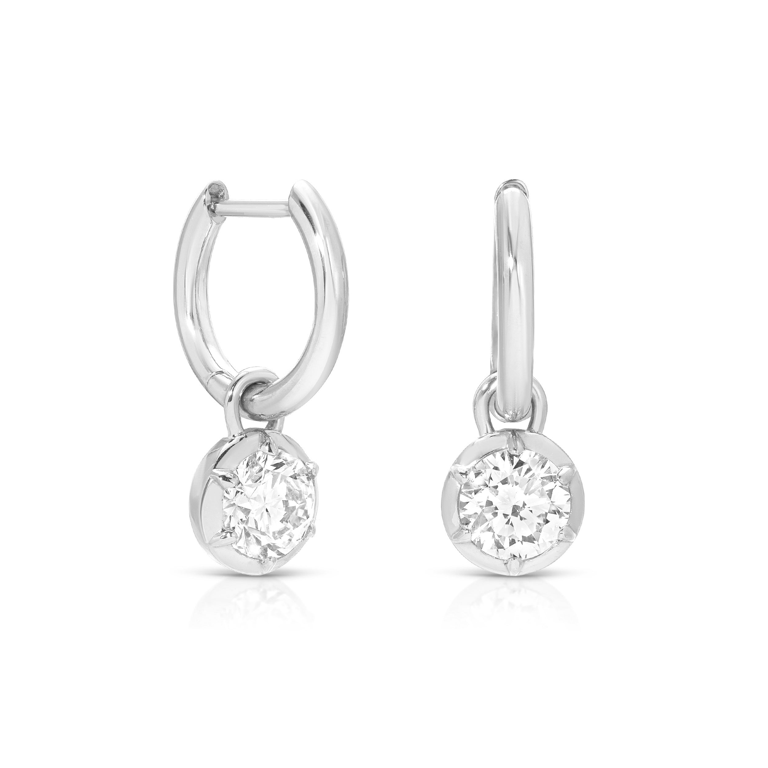 0.50ct Round Rosette Hoop Earrings