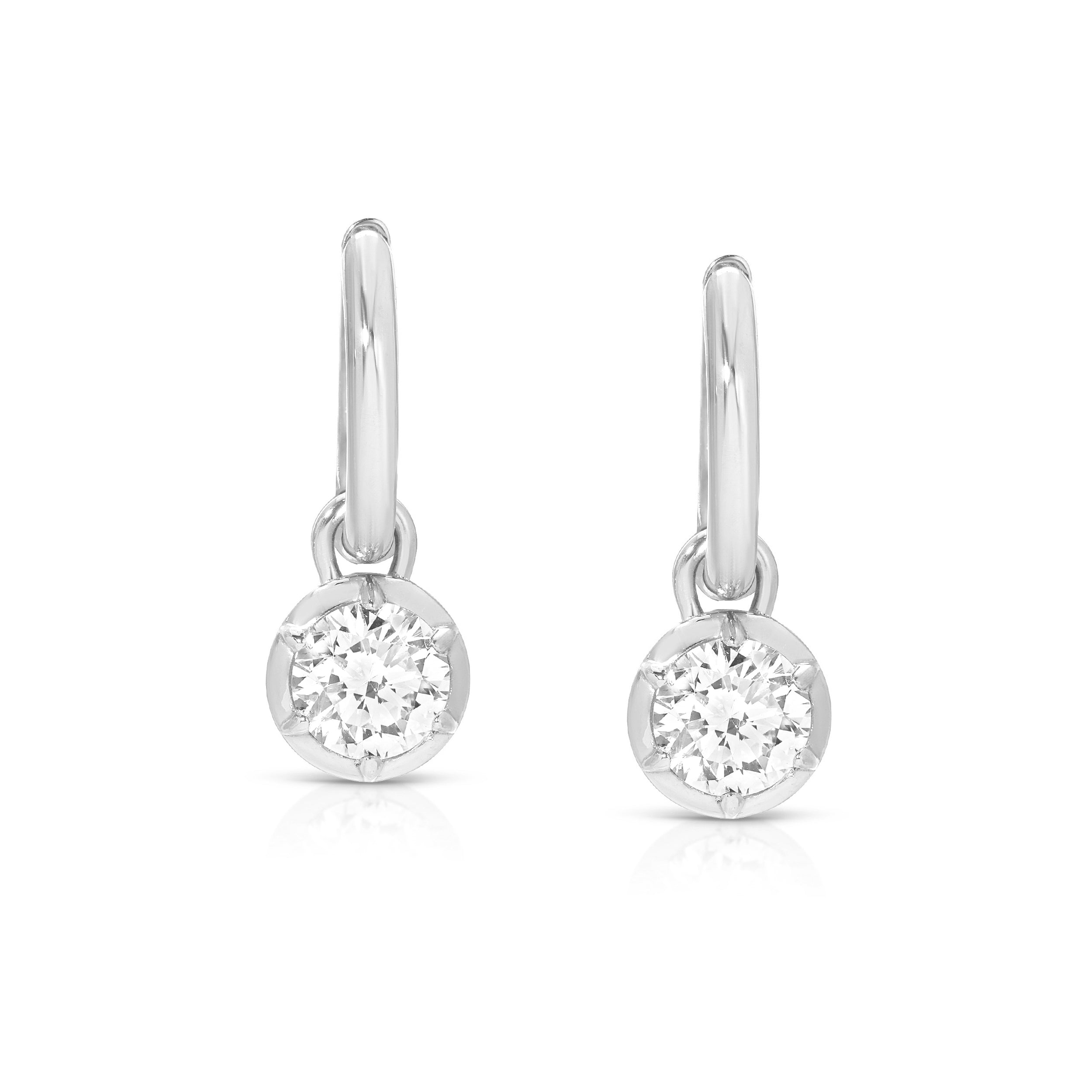 0.50ct Round Rosette Hoop Earrings