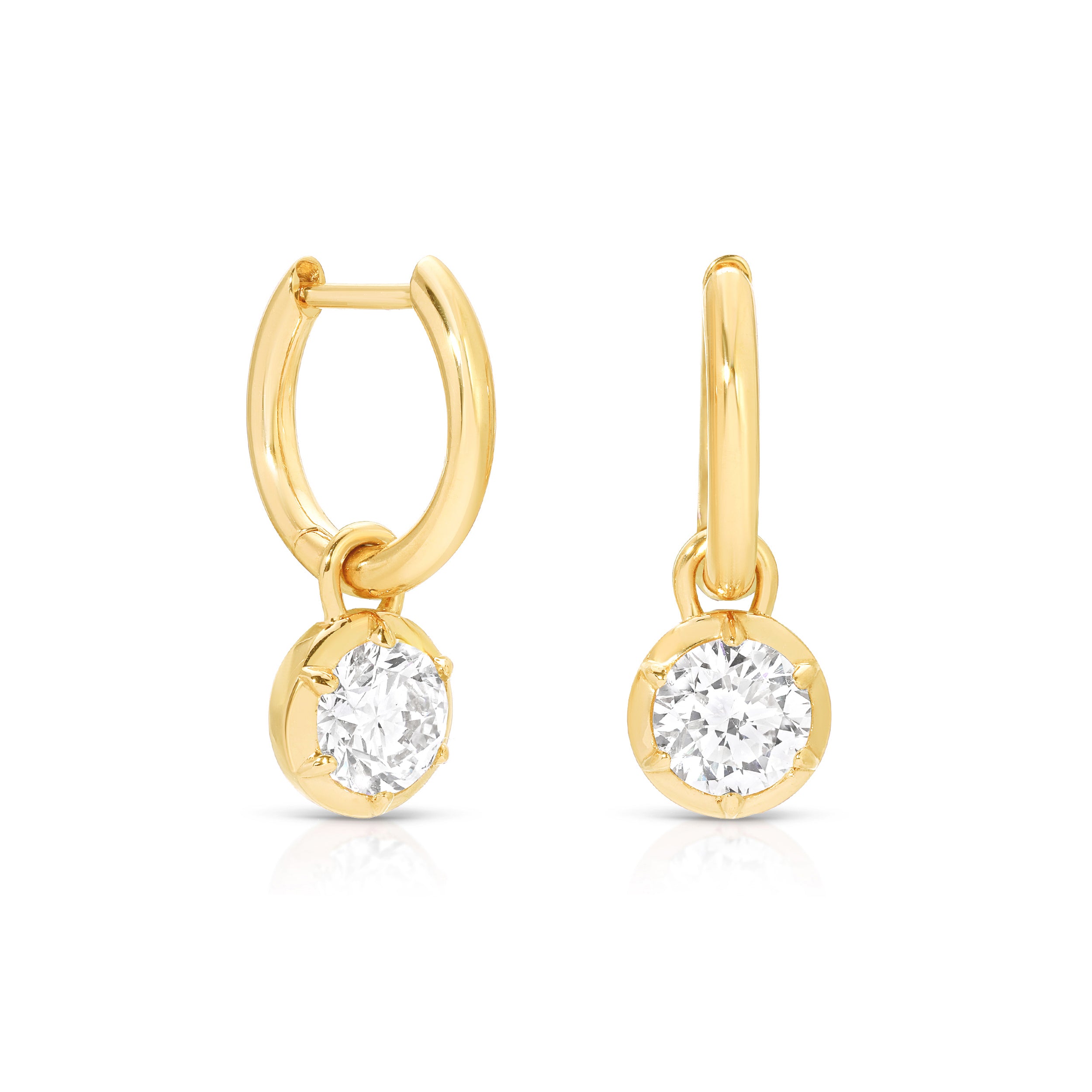 0.50ct Round Rosette Hoop Earrings