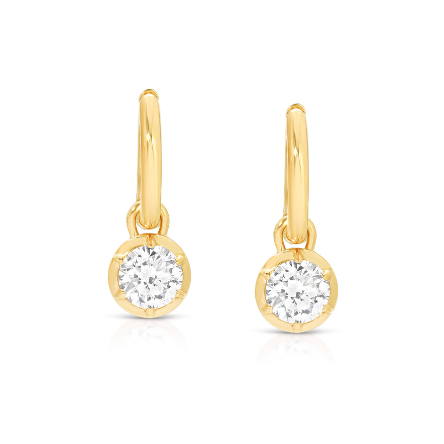 0.50ct Round Rosette Hoop Earrings