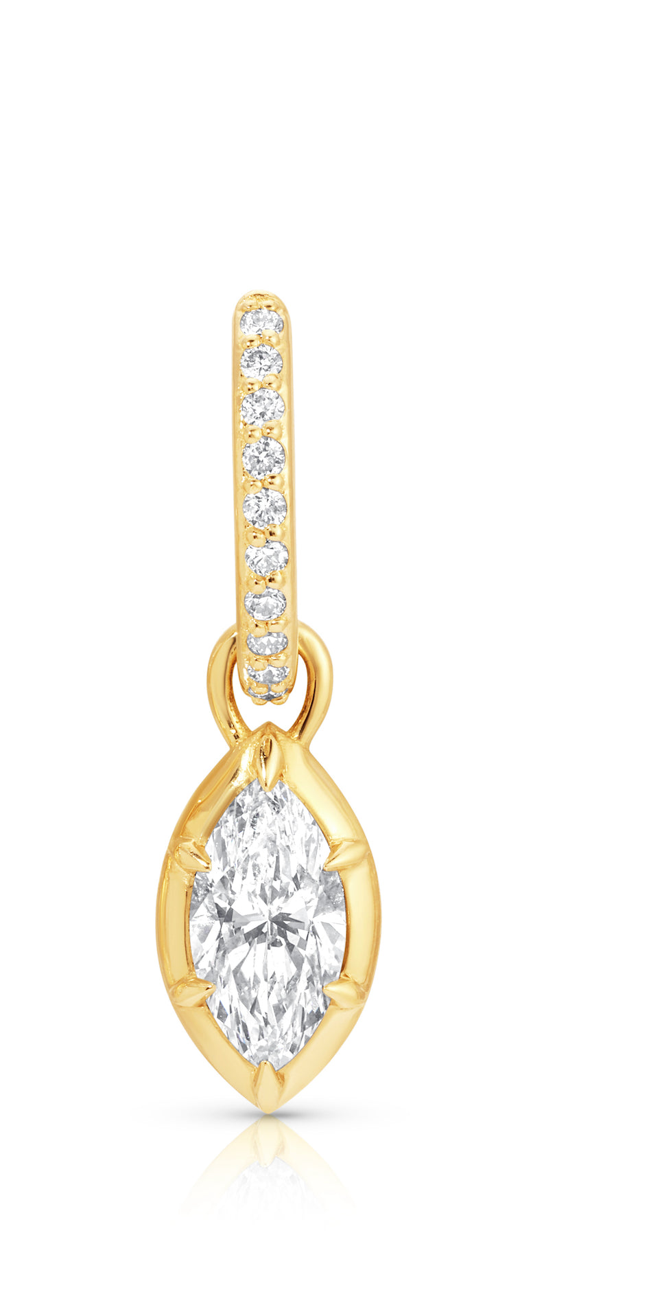 Marquise Rosette Pave Hoop Earrings