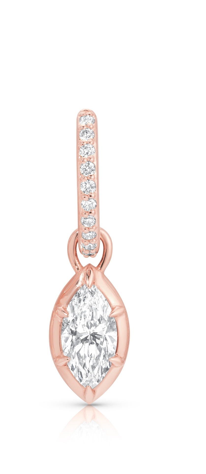 Marquise Rosette Pave Hoop Earrings