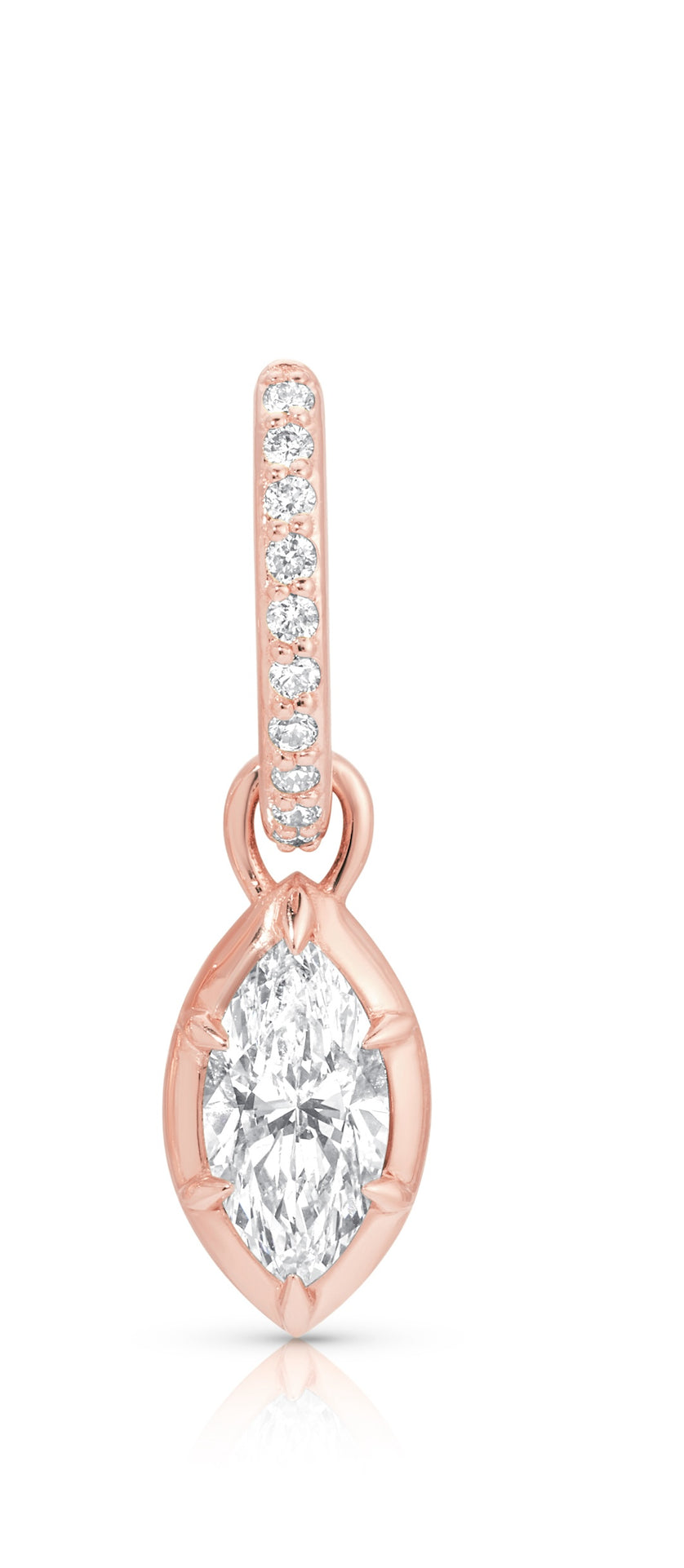 Marquise Rosette Pave Hoop Earrings