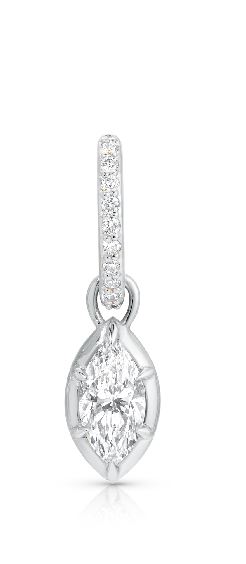 Marquise Rosette Pave Hoop Earrings