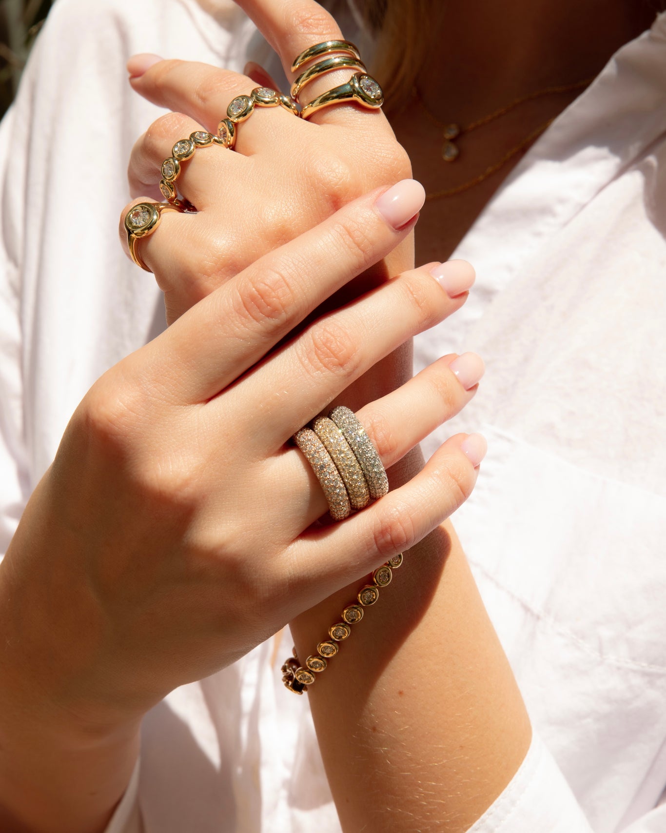 14k yellow gold, 14k rose gold, 14k white gold