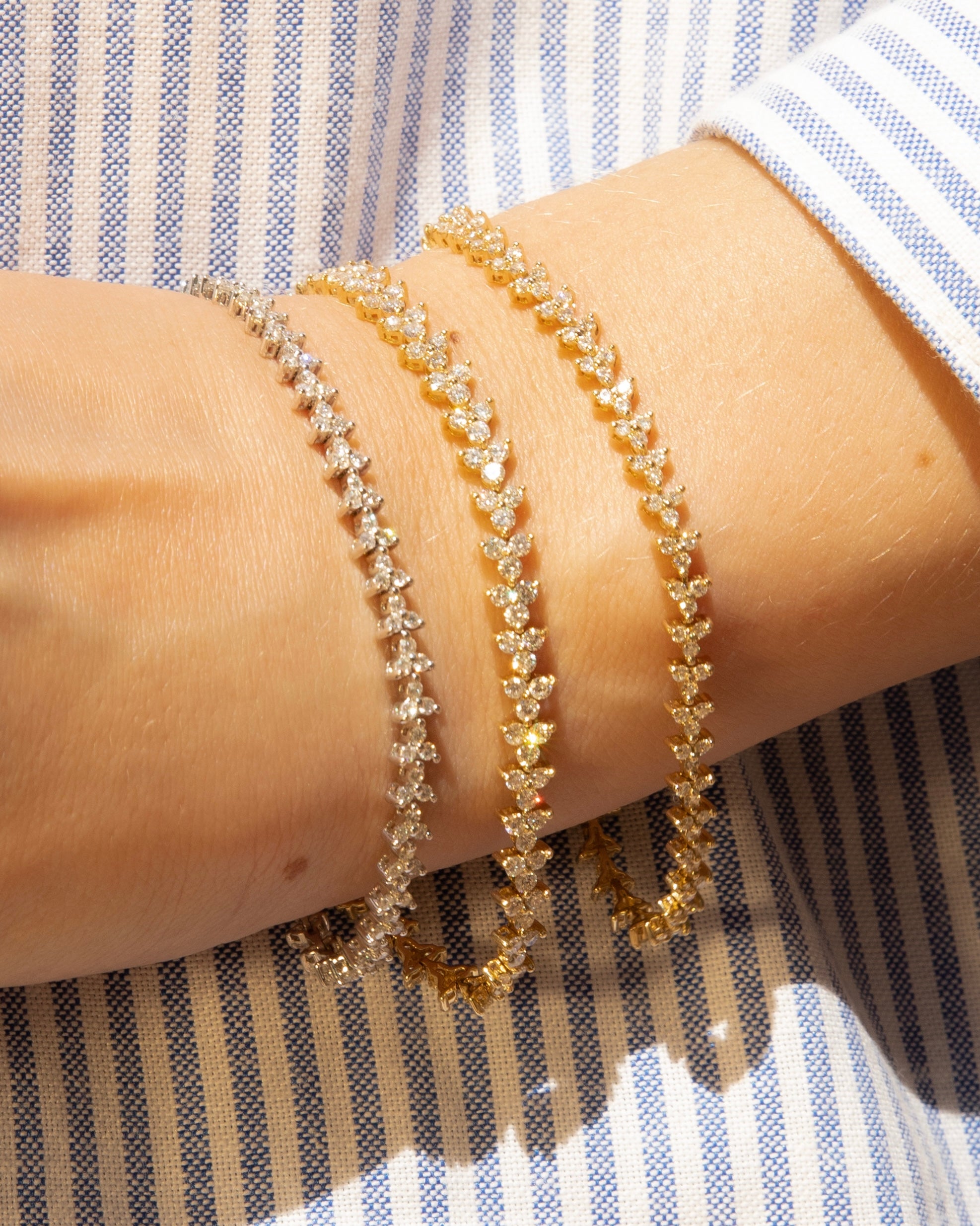 14k yellow gold, 14k rose gold, 14k white gold