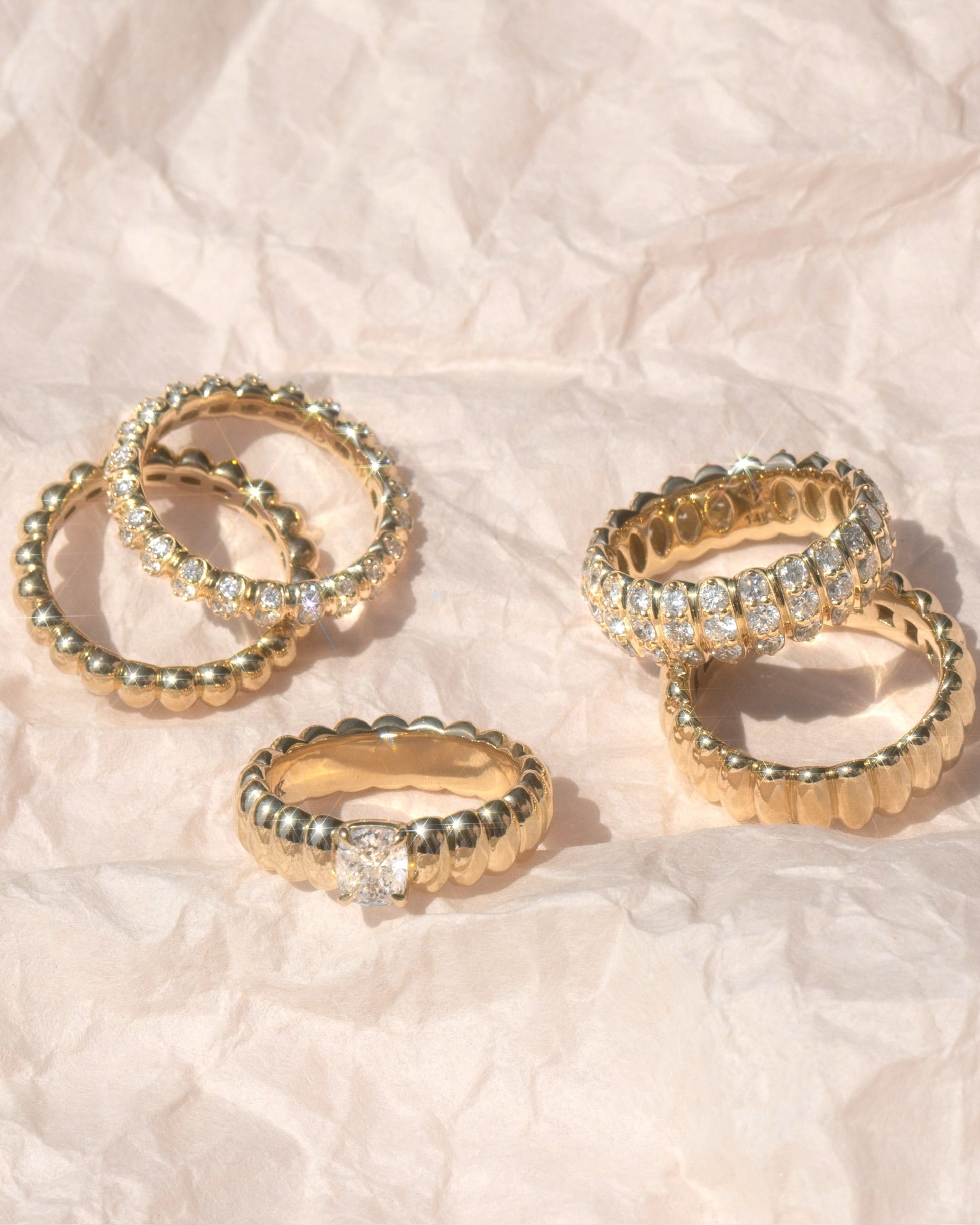 14k yellow gold, 14k white gold, 14k rose gold