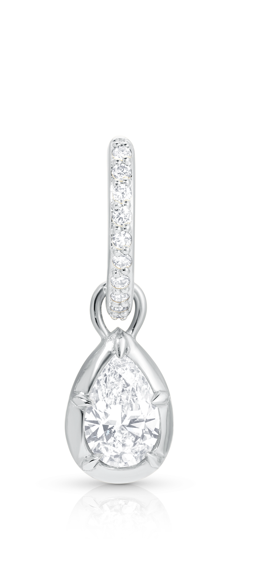 Pear Rosette Pave Hoop Earrings