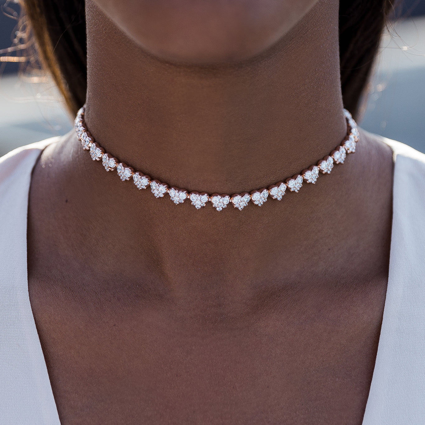 Glazed Rose Choker Necklace – Outhouse Jewellery