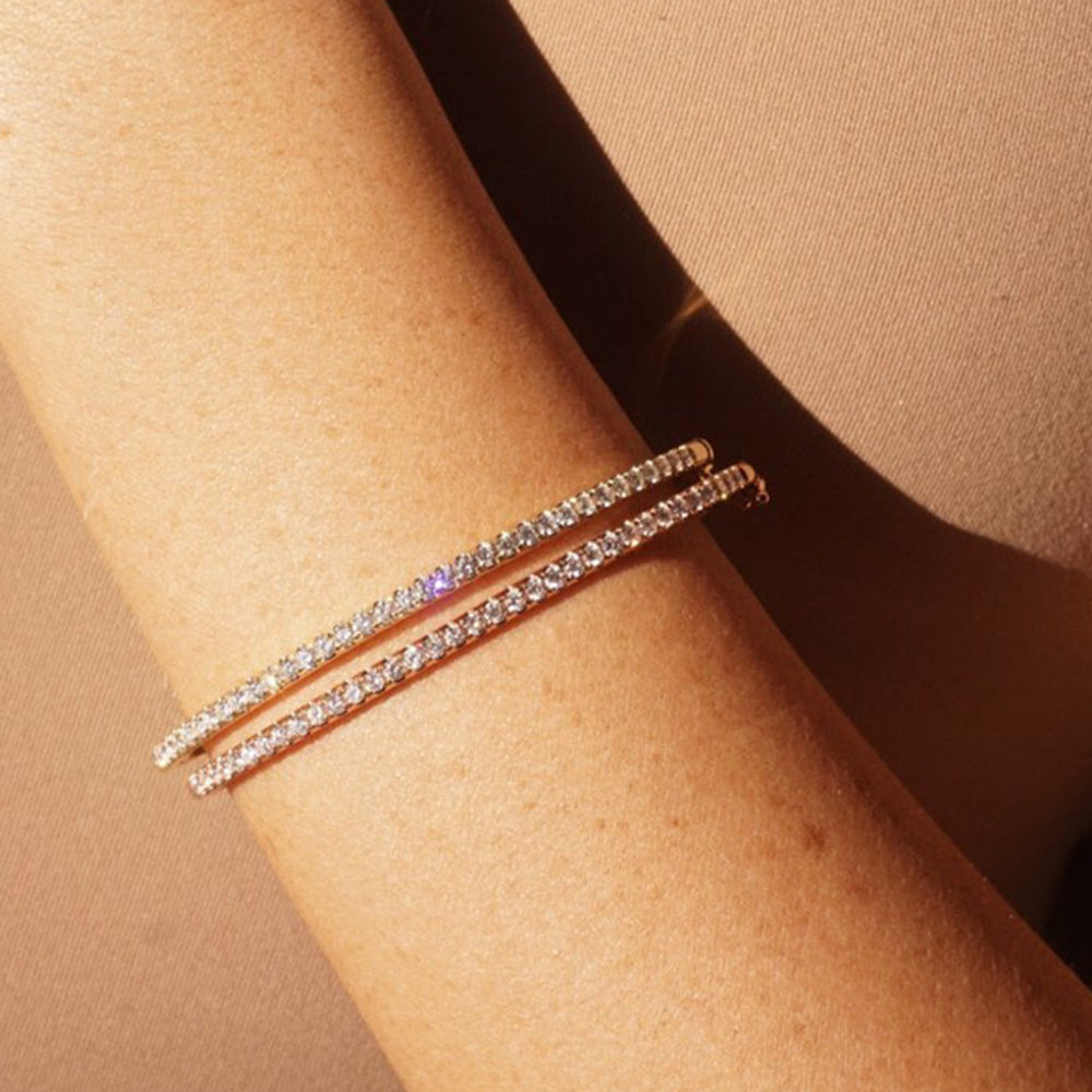 Classic Diamond Bangles in rose and yellow gold