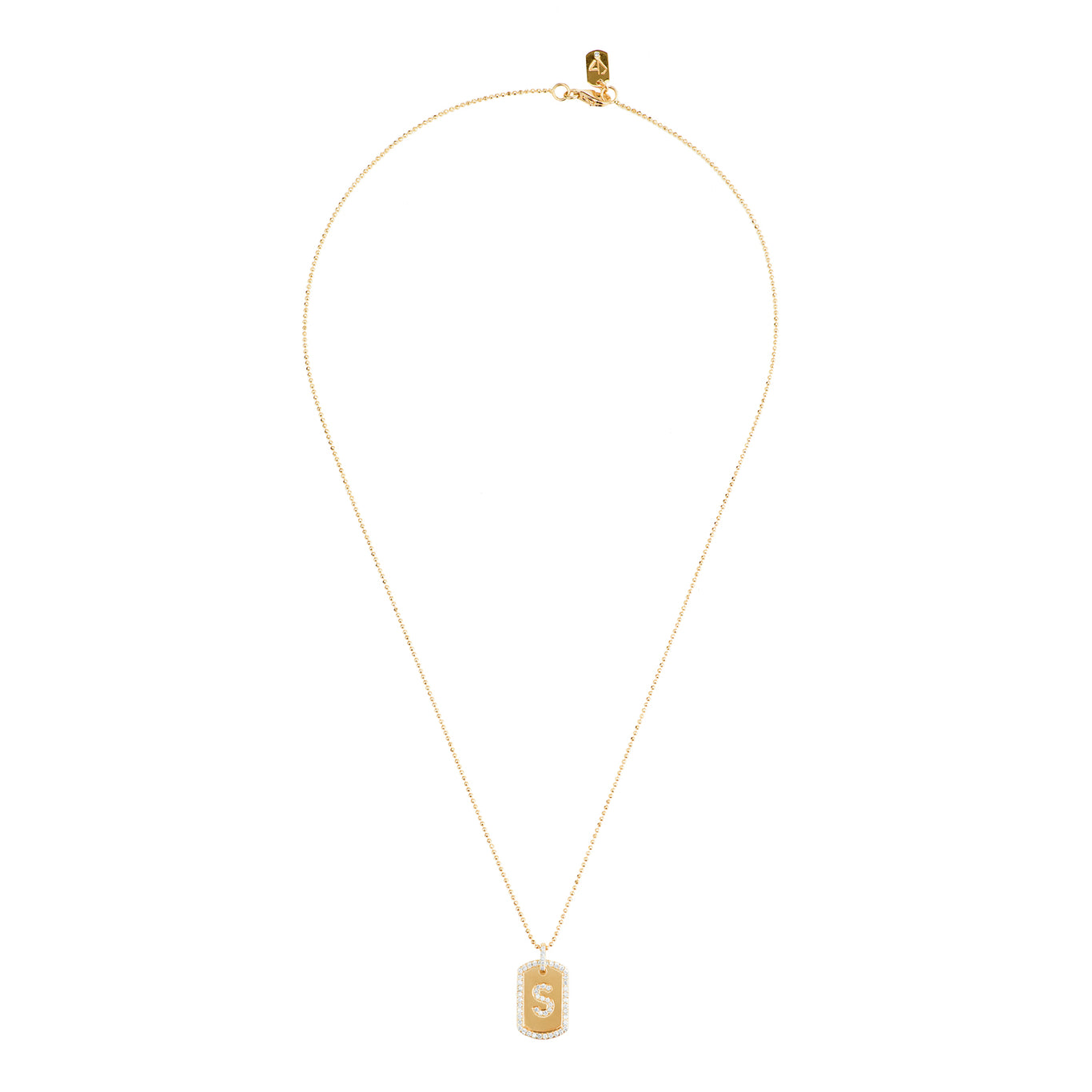 14k Gold and Diamond Dog Tag Necklace — Bradley's Jewelers