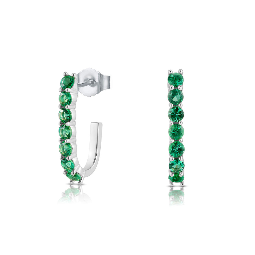 Emerald Sparkler Pin Earrings