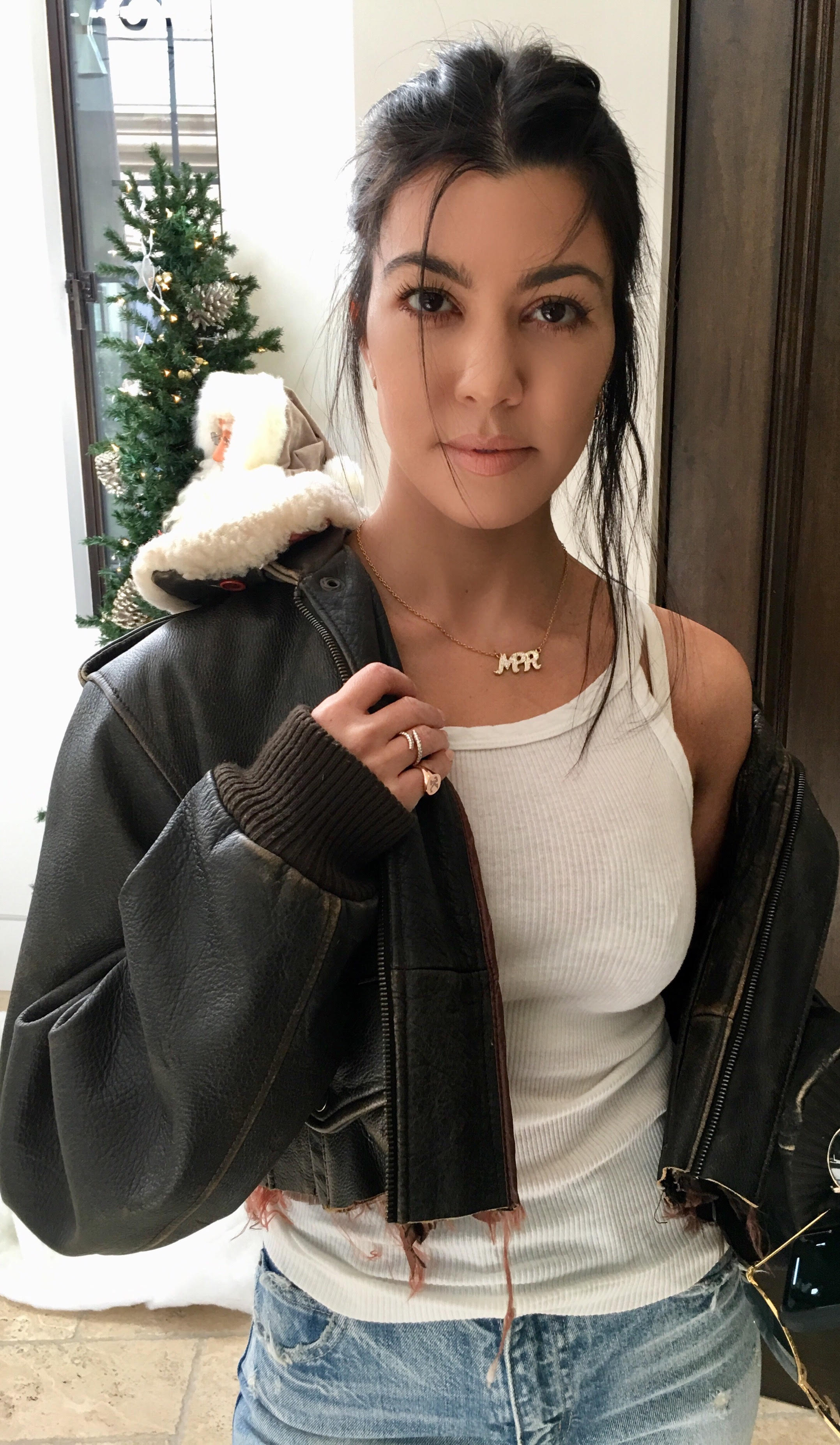 Kourtney Kardashian shown wearing the Viper Ring and Mini Chilla Ring