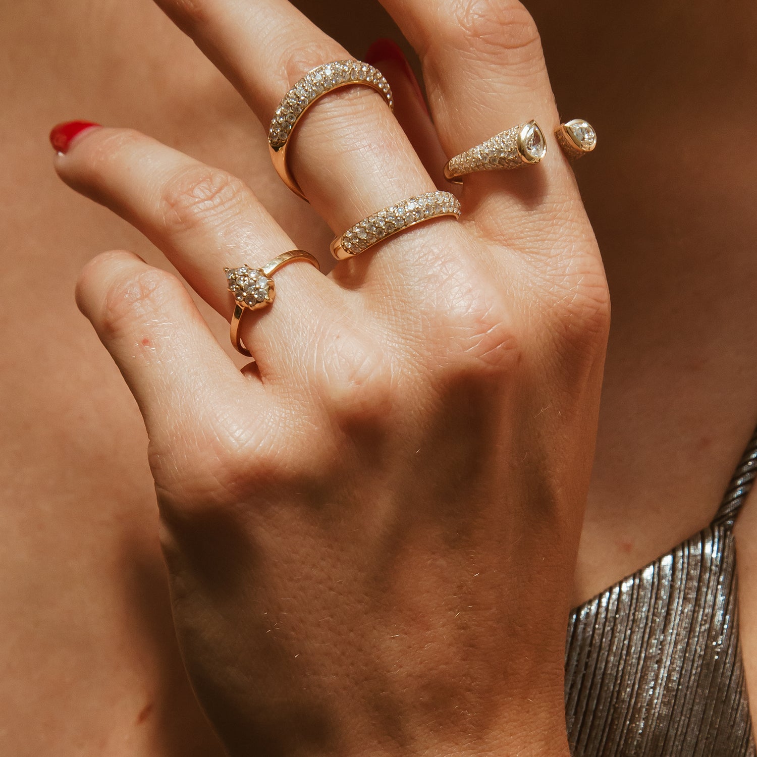 The Mini Twin Ring shown paired with the Olympus Ring and Elixir Mini Ring.