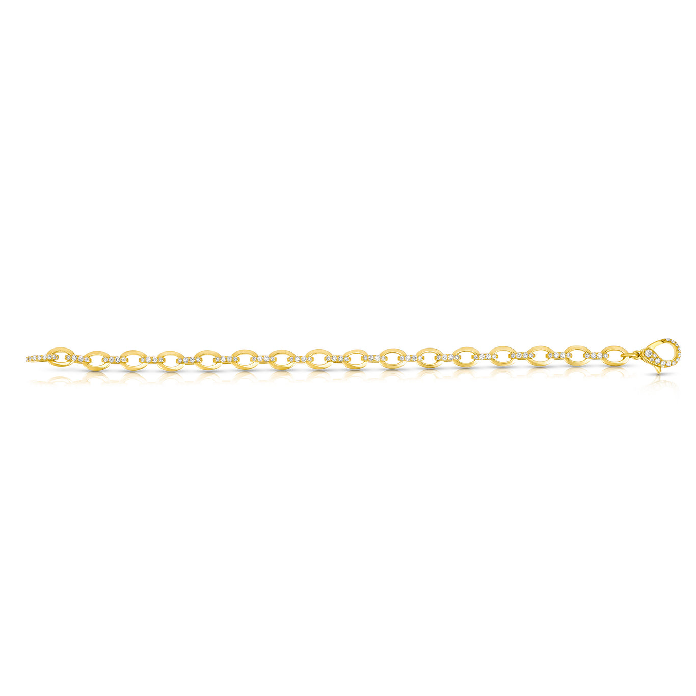 Shop 14K Yellow Gold Oval Link Diamond Bracelet | Carbon & Hyde
