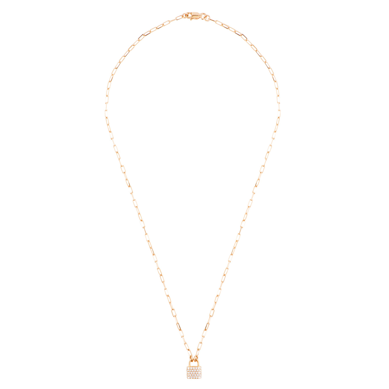 Shop 14K Yellow Gold Diamond Padlock Necklace | Carbon & Hyde