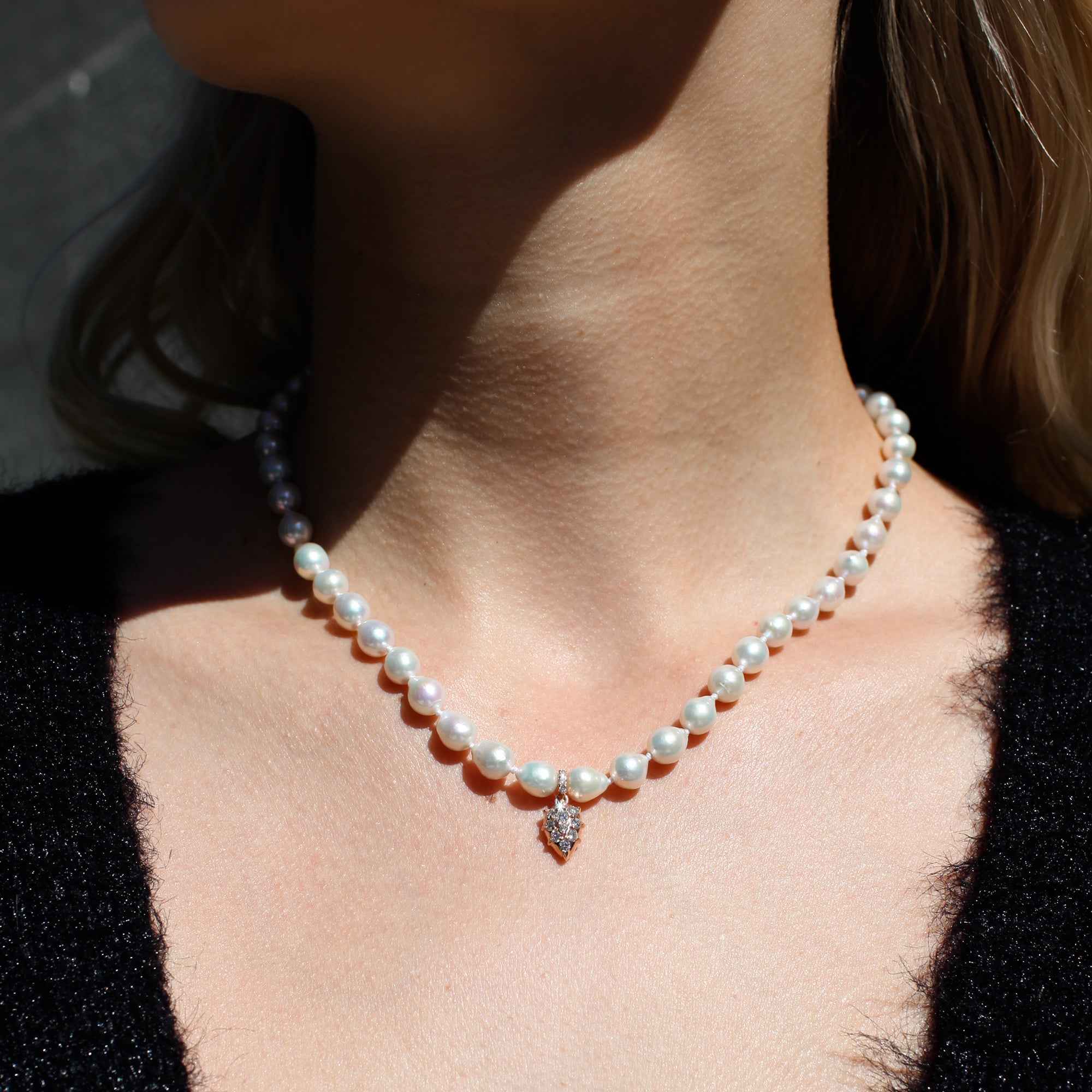Pasha Pearl Necklace shown in Rose Gold