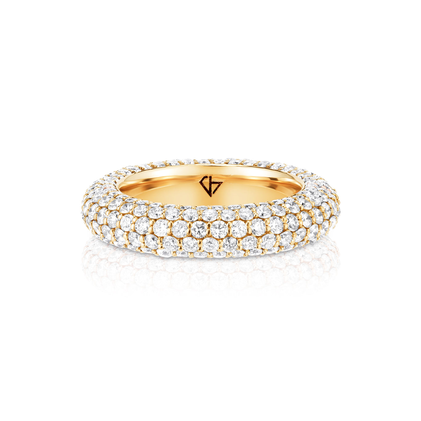 Perlée diamonds pavé ring 18K rose gold, Diamond - Van Cleef & Arpels