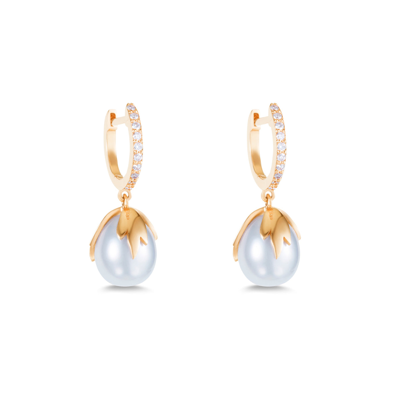 Pearl-Leaf-Huggies-Earrings-Yellow-Gold-1