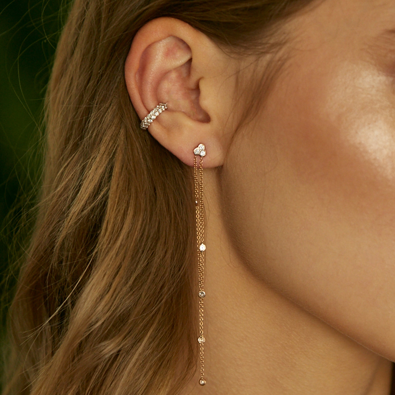 The Poppy Earrings shown with the Boom Cuff. 