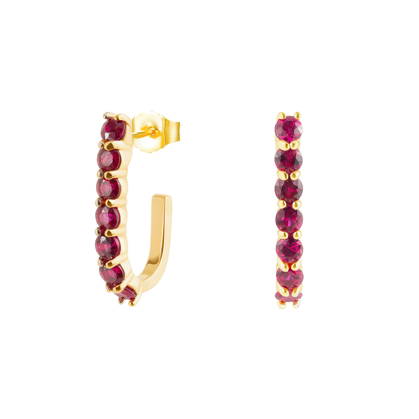 Ruby Sparkler Pin Earrings