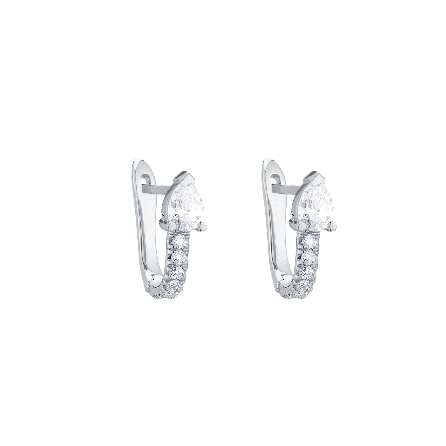 Shop White Gold Diamond Serpent Huggie Earrings | Carbon & Hyde