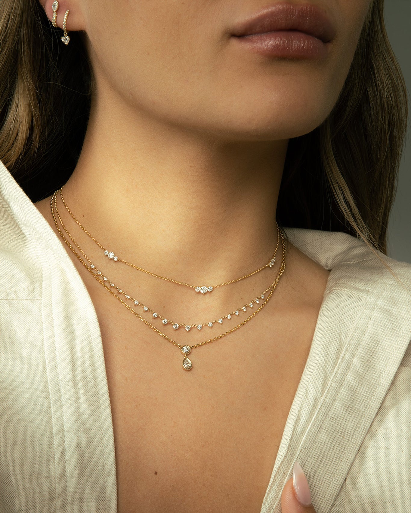 Carbon & Hyde Pearl Cage Necklace, White Gold
